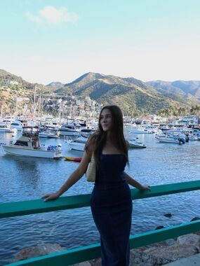 REFORMATION Navy Blue/ Denim Halter Dress